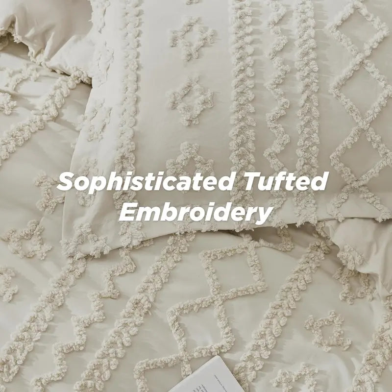 Boho Style 3 Piece Quilted Bedspread Set with Pillow Shams | Soft & Cozy Bedroom Decor