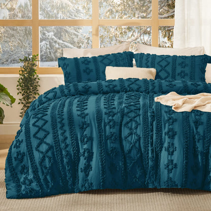 Boho Style 3 Piece Quilted Bedspread Set with Pillow Shams | Soft & Cozy Bedroom Decor