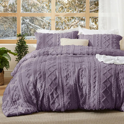 Boho Style 3 Piece Quilted Bedspread Set with Pillow Shams | Soft & Cozy Bedroom Decor