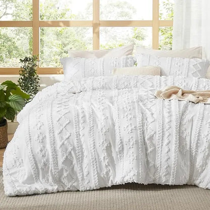 Boho Style 3 Piece Quilted Bedspread Set with Pillow Shams | Soft & Cozy Bedroom Decor