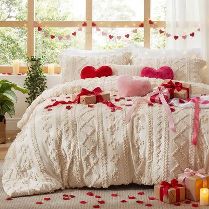 Boho Style 3 Piece Quilted Bedspread Set with Pillow Shams | Soft & Cozy Bedroom Decor