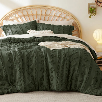 Boho Style 3 Piece Quilted Bedspread Set with Pillow Shams | Soft & Cozy Bedroom Decor